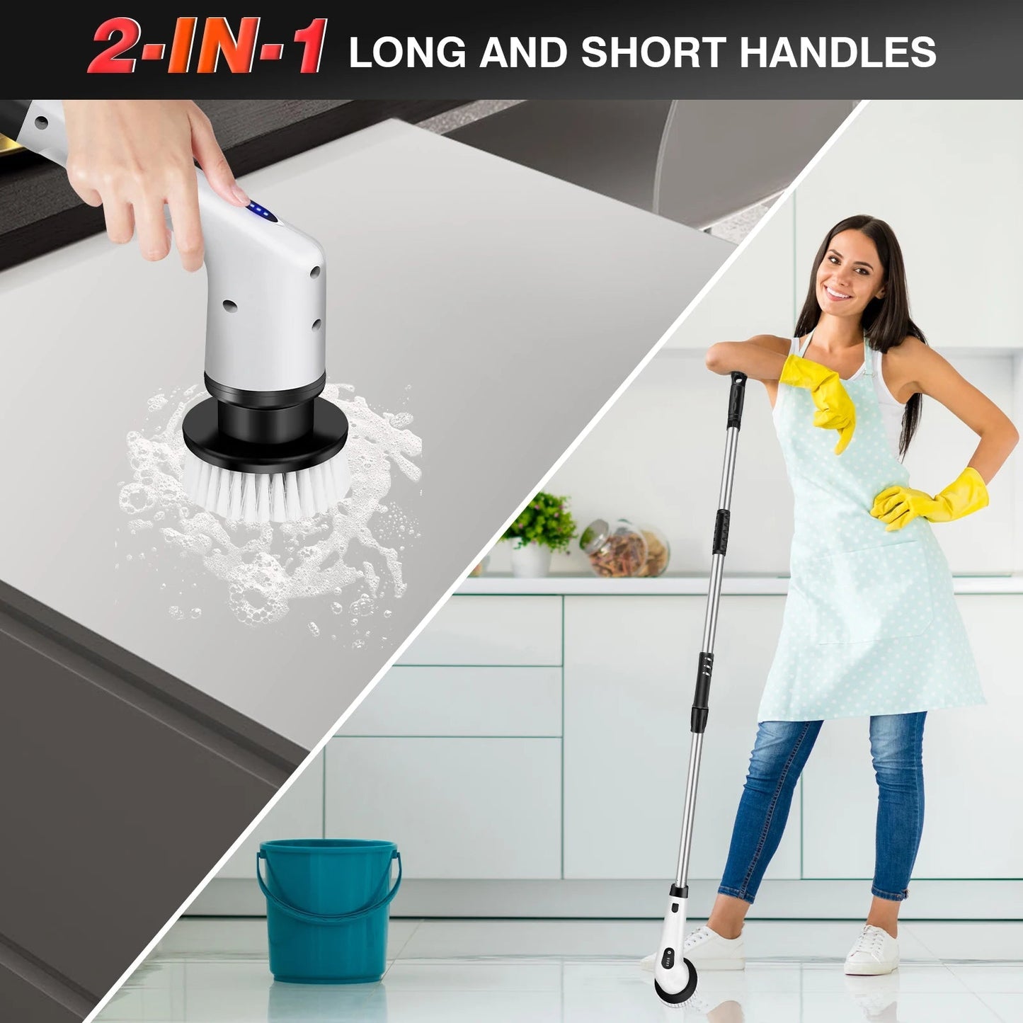 Rechargeable 9-in-1 Electric Spin Scrubber