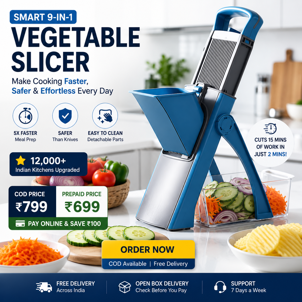 Multifunctional Vegetable Cutter Safe Mess-Free Easy Chopping Tool