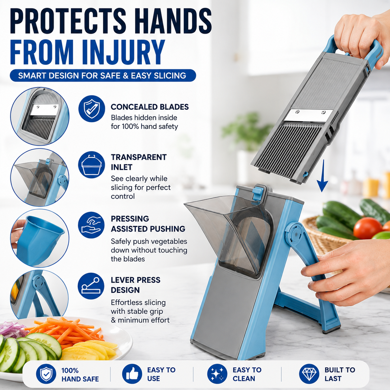 Multifunctional Vegetable Cutter Safe Mess-Free Easy Chopping Tool