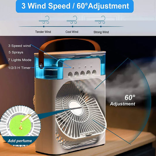 Portable Mini Air Cooler (3-in-1 Fan, Cooler & Humidifier)