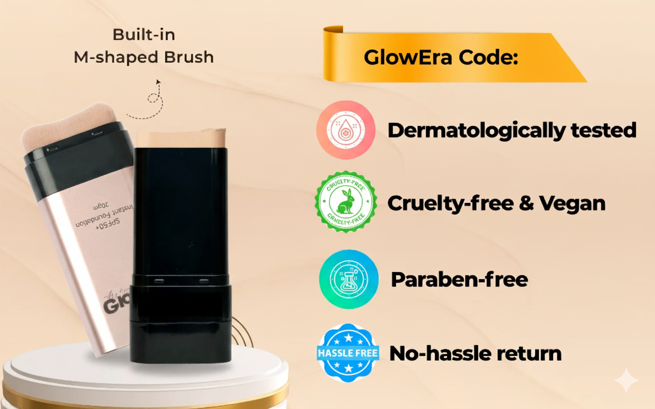 GlowEra 2-in-1 Foundation + Concealer Stick with SPF 50