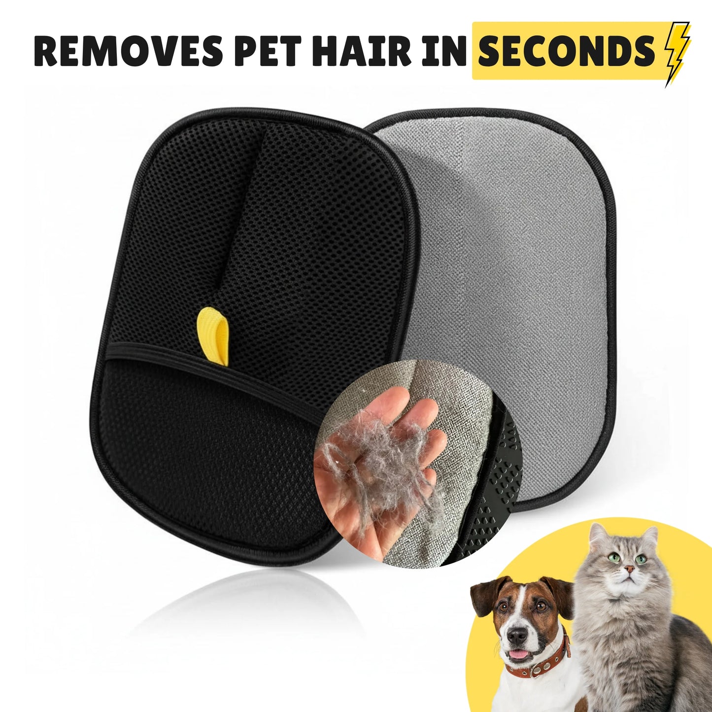 LightCare™ Pet Hair Removal Gloves (Pack of 2)